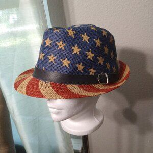 American Flag Straw Hat